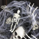 Halloween Black Mesh Skull Garland Party Layout Props - EX-STOCK Canada