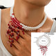 Halloween Blood Drop Tassel Pearl Crystal Necklace - EX-STOCK Canada