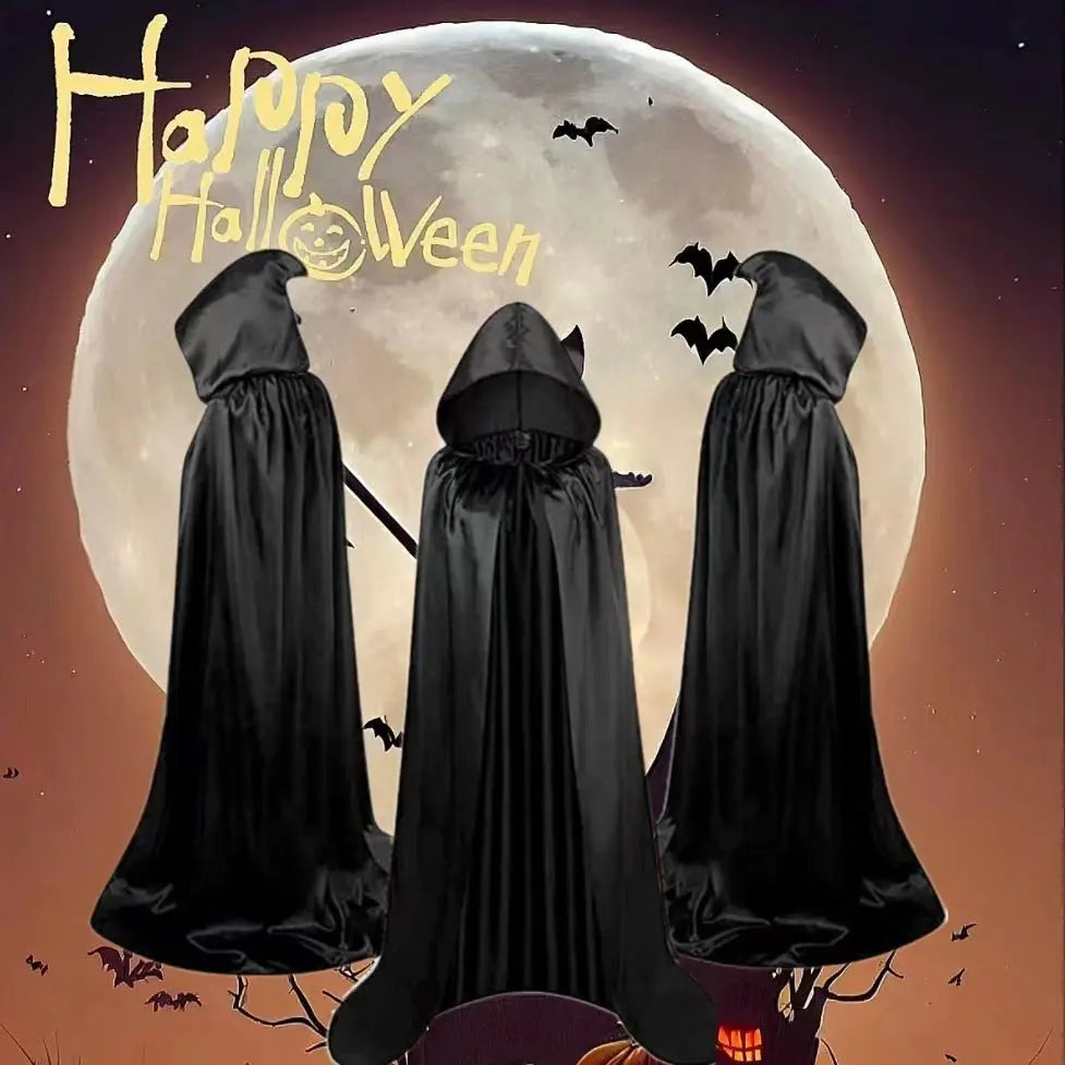 Halloween Cloak Costumes Wizard Cloak For Children Hooded Capes Mantle Black Party Decoration - EX-STOCK Canada