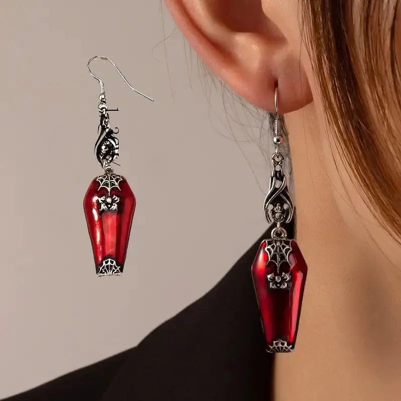 Halloween Earrings Ins Style Red Bat Spider Retro Earrings Jewelry - EX-STOCK Canada