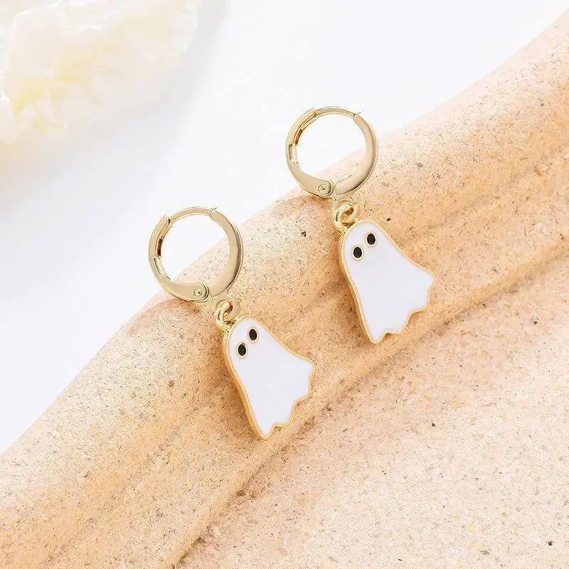 Halloween Ghost Earrings For Women Gold Ghost Huggie Hoop Earrings Halloween Jewelry Cute BOO Halloween Earrings - EX-STOCK Canada