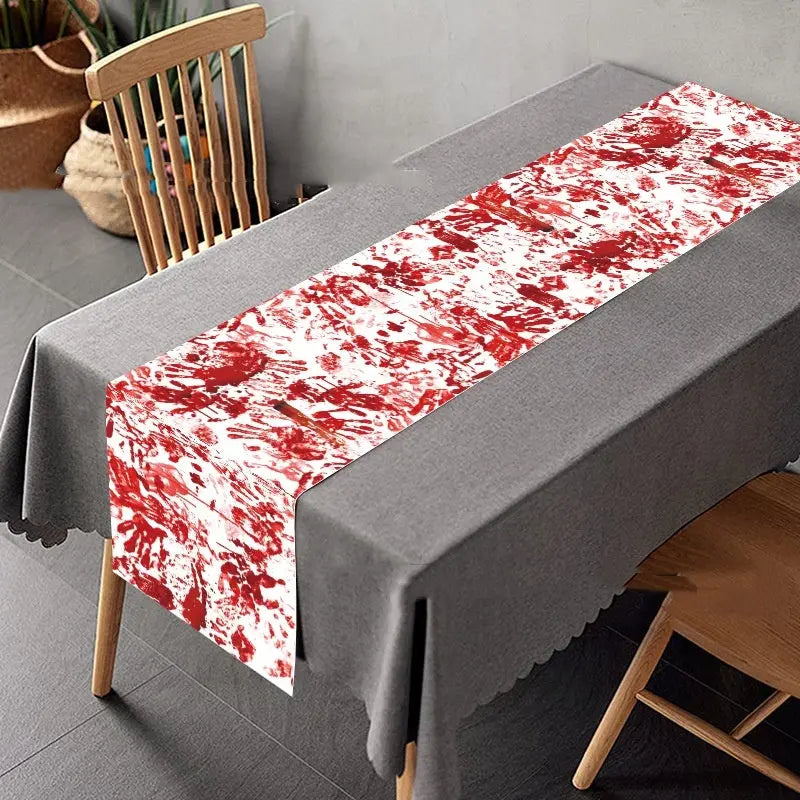 Halloween Horror Bloody Hand Printed Tablecloth Decoration - EX-STOCK Canada