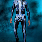 Halloween Long Sleeve Tights See-through Skeleton 3D Printed One-piece - EX-STOCK Canada