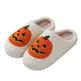 Halloween Pumpkin Cartoon Slippers Warm Winter Slippers Men And Women Couples Indoor House Shoes - EX-STOCK Canada