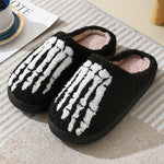 Halloween Skull Cartoon Print Slippers Warm Winter Slippers For Men Women Couple Home Shoes Indoor Cotton Slippers - EX-STOCK Canada