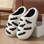 Halloween Skull Rose Slippers Winter Warm Indoor Floor Bedroom Home Slipper For Women - EX-STOCK Canada