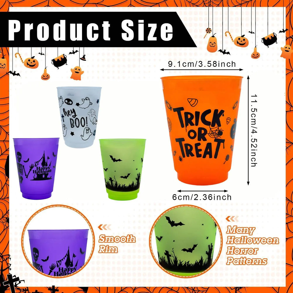 Halloween cups A Pack Of 8 Halloween Plastic Cups With Patterns. - EX-STOCK Canada