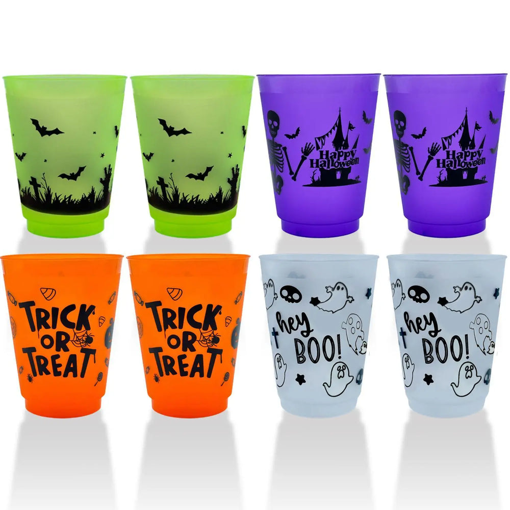 Halloween cups A Pack Of 8 Halloween Plastic Cups With Patterns. - EX-STOCK Canada
