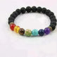 Handmade Black Lava Seven Chakra Healing Balance Beaded Bracelet - EX-STOCK CANADA