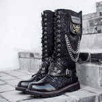 High Riding Boots Men's Frosted Locomotive Long Barrel Rock Punk EX-STOCK Canada 