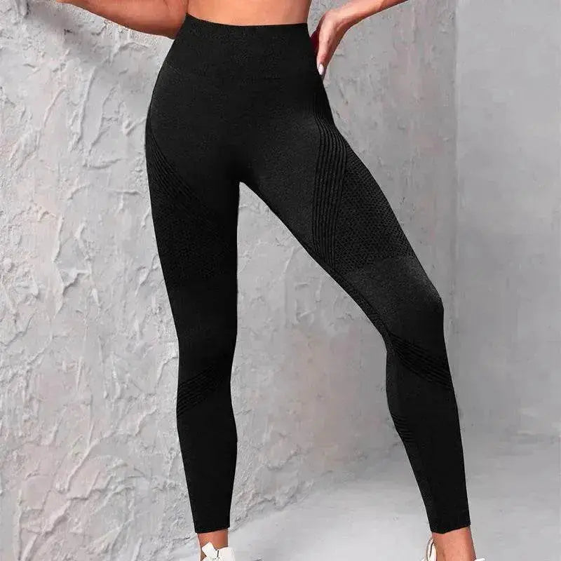 High Waist Seamless Yoga Pants Women's Solid Color Dot Striped Print Butt Lifting Leggings Fitness Running Sport Gym Legging Outfits - EX-STOCK Canada