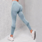 High Waist Seamless Yoga Pants Women's Solid Color Dot Striped Print Butt Lifting Leggings Fitness Running Sport Gym Legging Outfits - EX-STOCK Canada