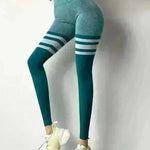 High Waist Stripe Fitness Leggings for Gym & Yoga - EX-STOCK CANADA