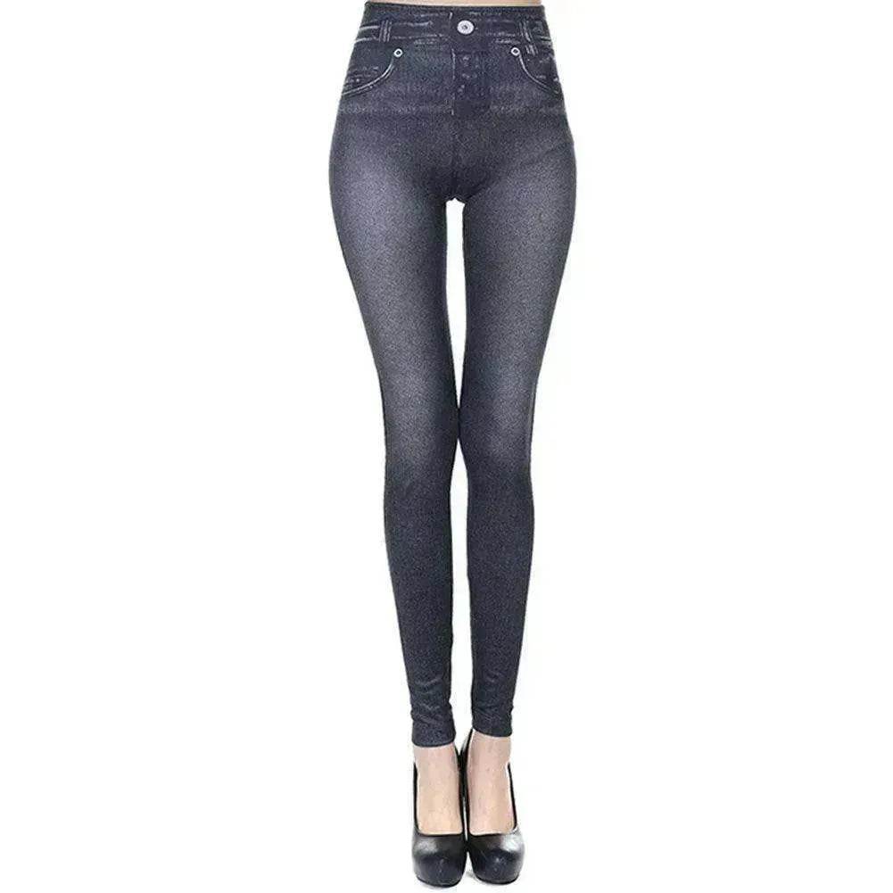 High Waisted Jeggings - Denim Leggings - EX-STOCK Canada