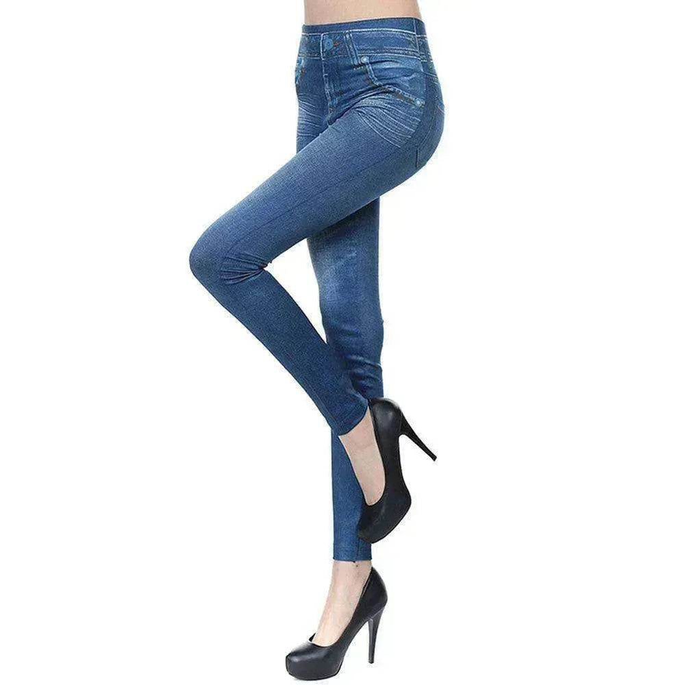 High Waisted Jeggings - Denim Leggings - EX-STOCK Canada
