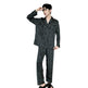 High-grade Ice Silk Men's Pajamas V-neck Thin Trousers Long Sleeve Two-piece Set  EX-STOCK CANADA