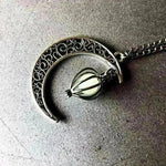 Hollow crescent Moon Luminous Pumpkin Necklace - EX-STOCK CANADA