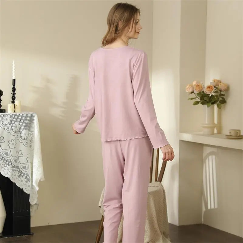 Homewear With Braces Cardigan French Style Three-piece Pajamas For Women - EX-STOCK Canada