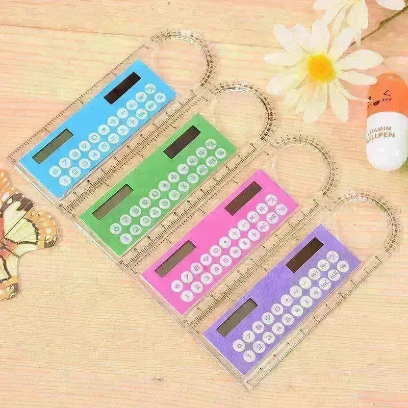 Hot Selling Solar Mini Calculator Magnifier Multifunction Ultra-thin Ruler Office Supplies - EX-STOCK CANADA