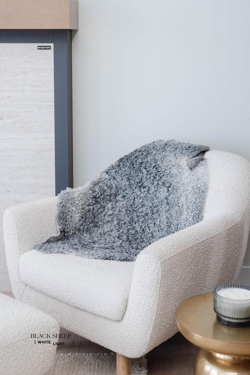 Grey Short Wool Gotland Sheepskin 