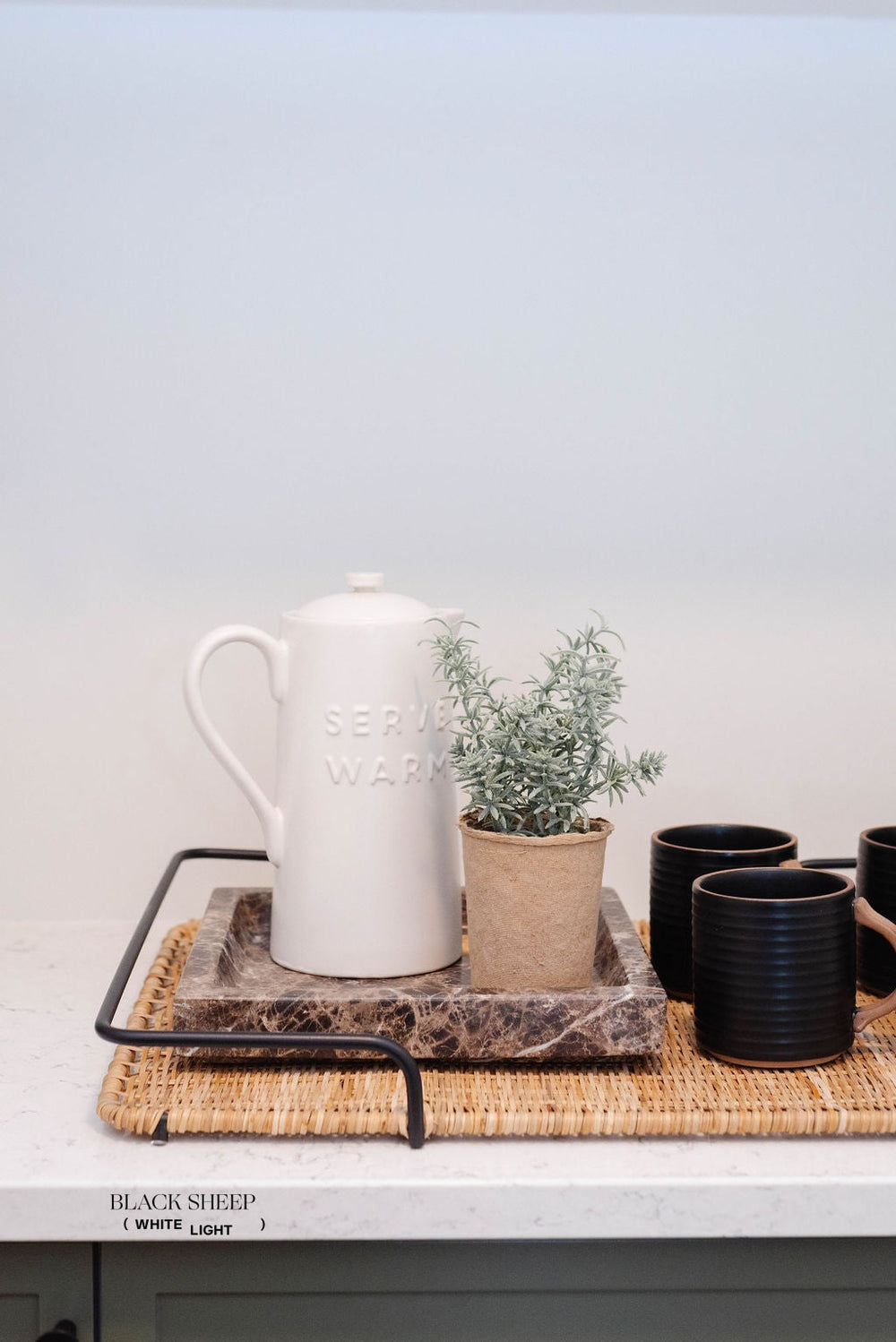 Plateau carré en marbre Dark EmperadorEX-STOCK Canada 