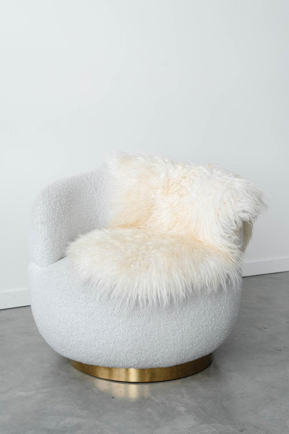 White Icelandic Curly Sheepskin 