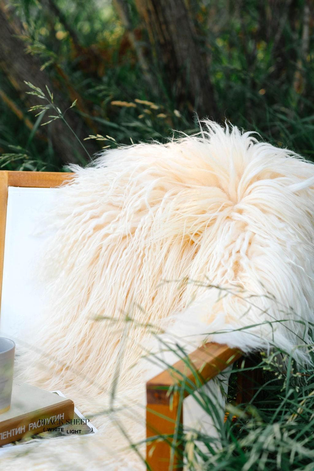 White Icelandic Curly Sheepskin 