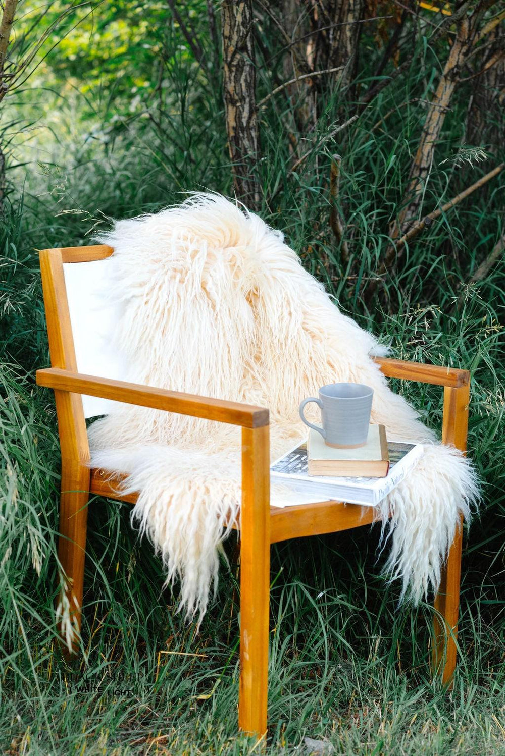 White Icelandic Curly Sheepskin 