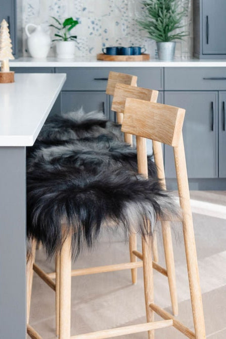 Natural Dark Grey Icelandic Sheepskin Chair Pad 