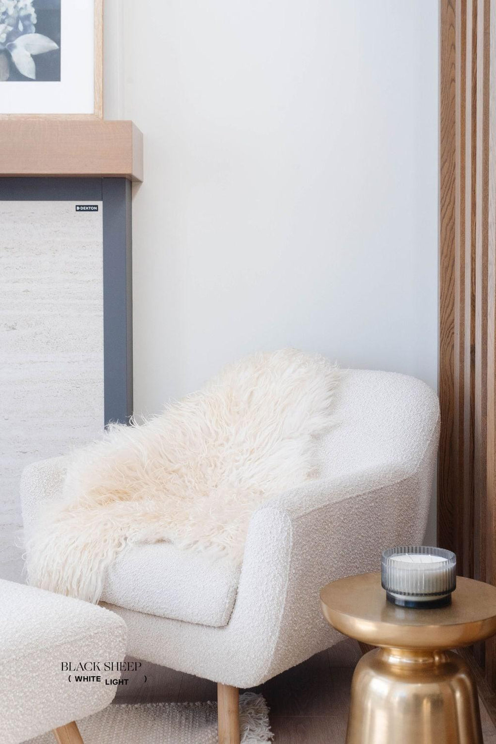 White Icelandic Curly Sheepskin 