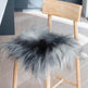 Coussin de chaise en peau de mouton islandais gris foncé naturel 