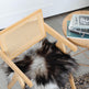 Coussin de chaise en peau de mouton islandais gris foncé naturel 