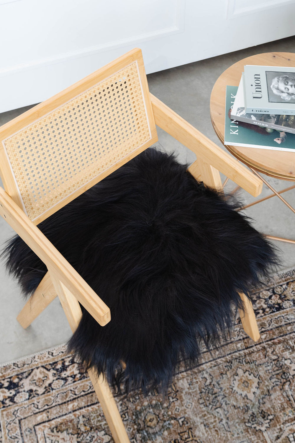 Black Icelandic Sheepskin Chair Pad 