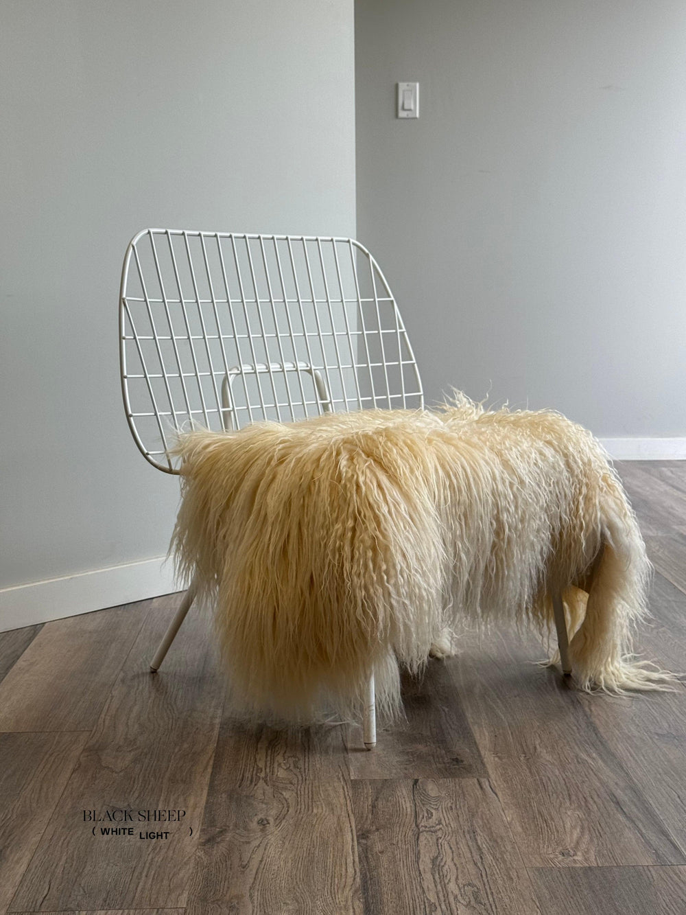White Icelandic Curly Sheepskin 