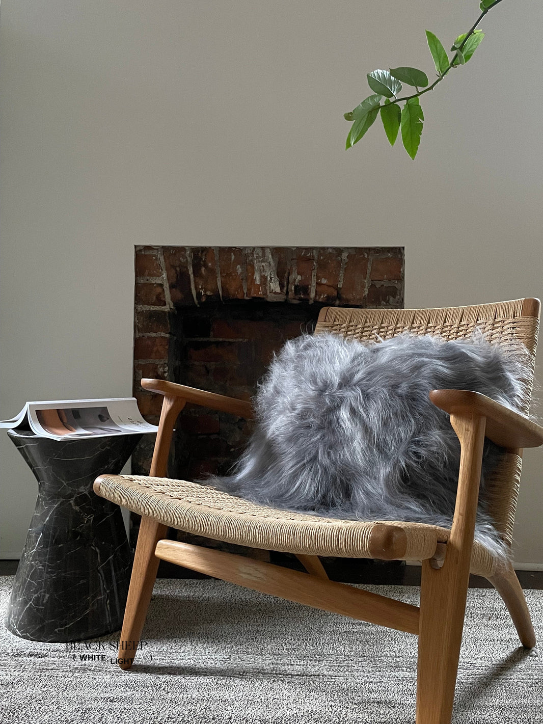 Square Silver Icelandic Sheepskin Pillow Cover EX-STOCK Canada 