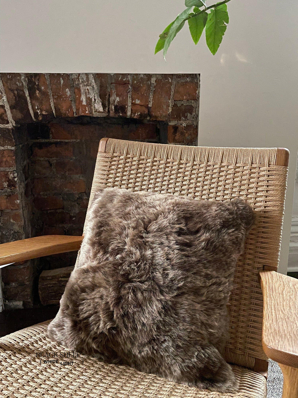 Square Shorn Brown Icelandic Sheepskin Pillow Cover EX-STOCK Canada 