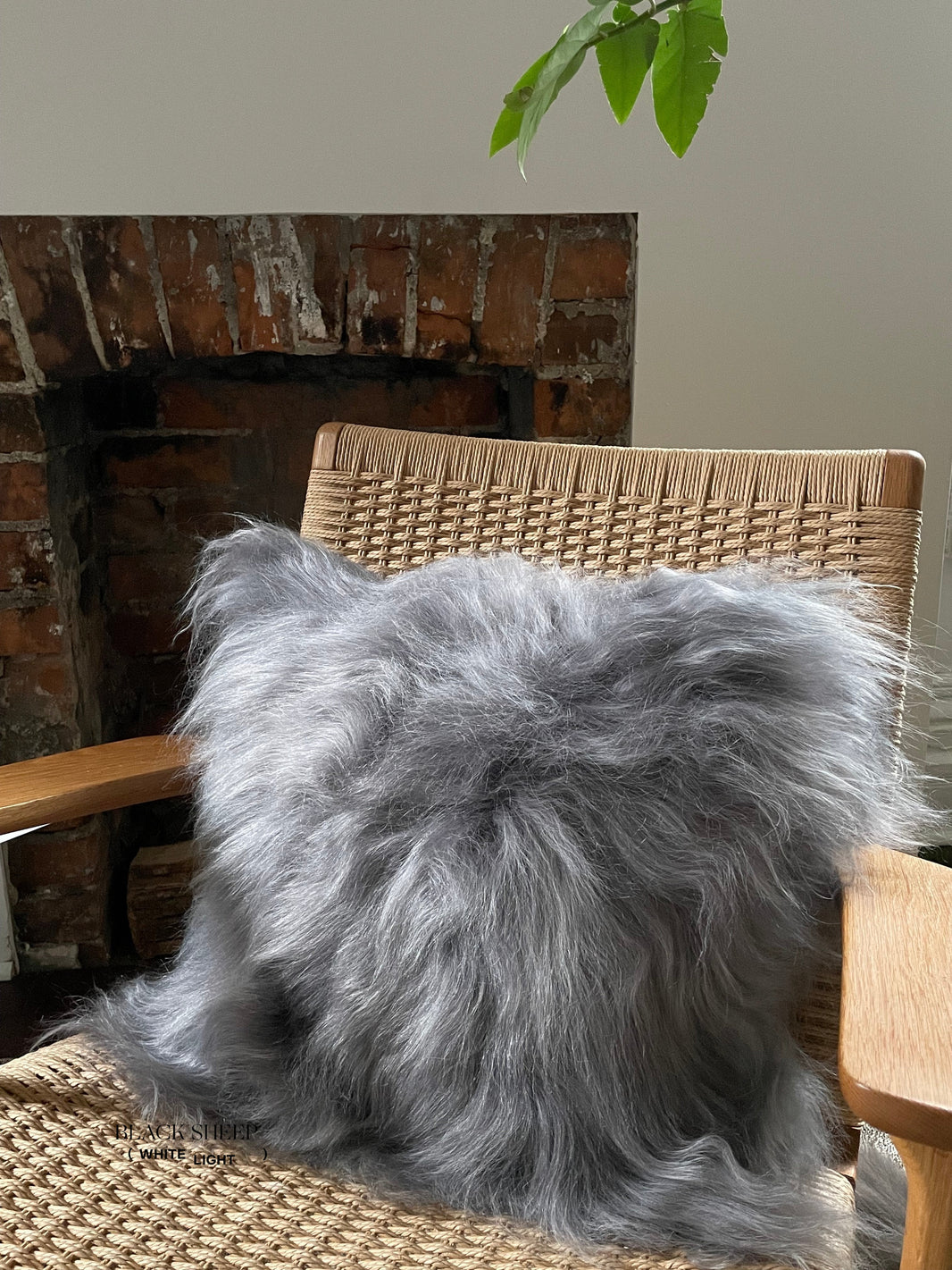 Square Silver Icelandic Sheepskin Pillow Cover EX-STOCK Canada 