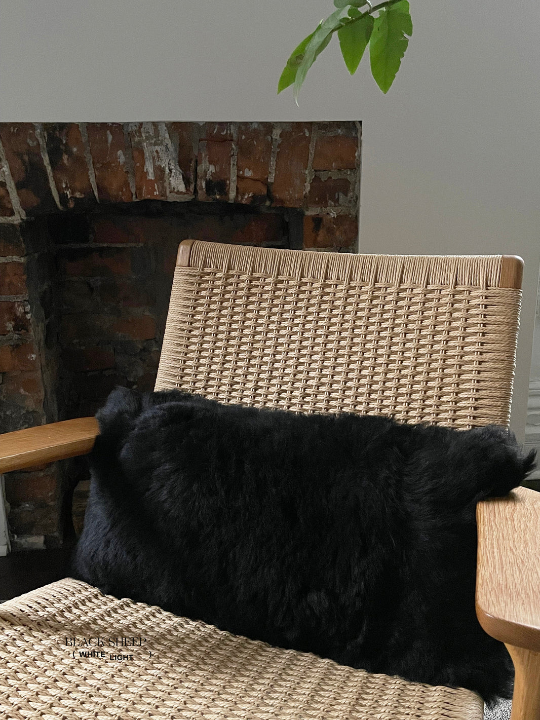 Rectangular Shorn Black Icelandic Sheepskin Pillow Cover EX-STOCK Canada 