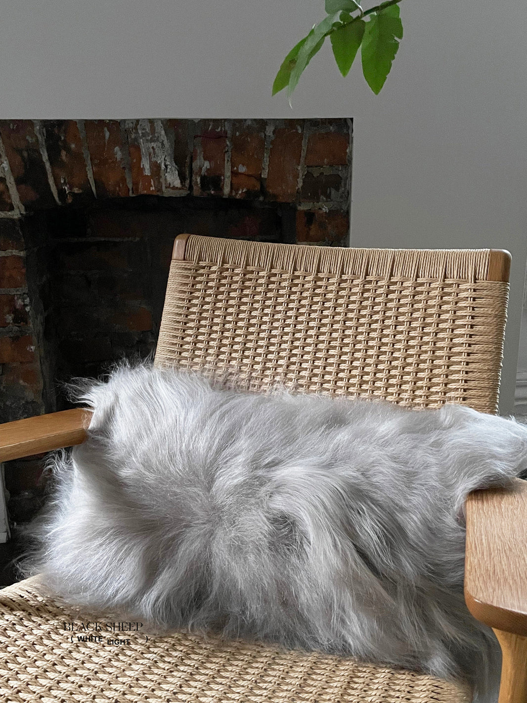 غطاء وسادة مستطيل من الكتان وجلد الغنم الأيسلنديEX-STOCK Canada 