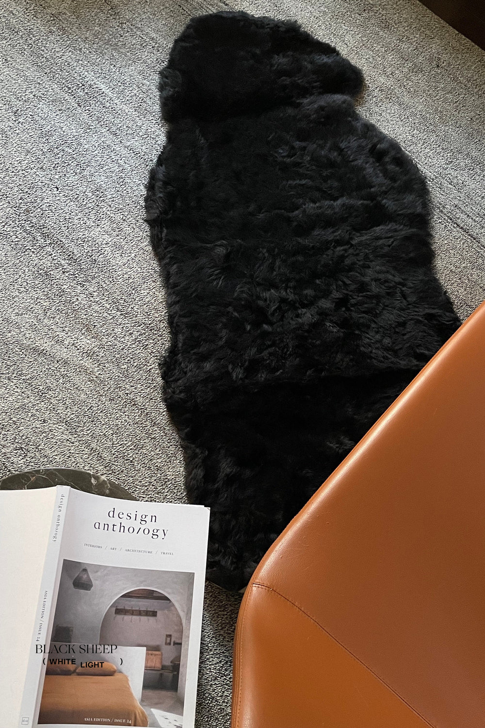 Shorn Black Double Icelandic Sheepskin 