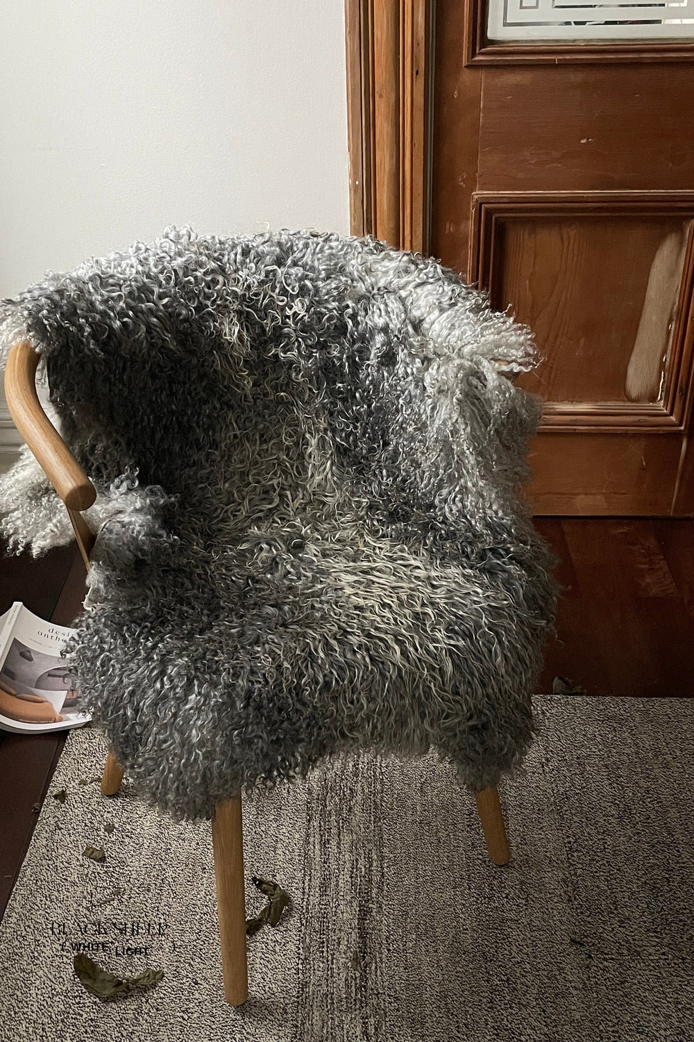 Grey Long Wool Gotland Sheepskin 