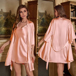 Ice Silk Pajamas For Women Summer Robe Two-piece Sling Sexy - EX-STOCK Canada