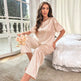Ice Silk Pajamas For Women Summer Short Sleeve Trousers - EX-STOCK Canada