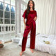 Ice Silk Pajamas For Women Summer Short Sleeve Trousers - EX-STOCK Canada
