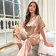 Ice Silk Pajamas For Women Summer Short Sleeve Trousers - EX-STOCK Canada