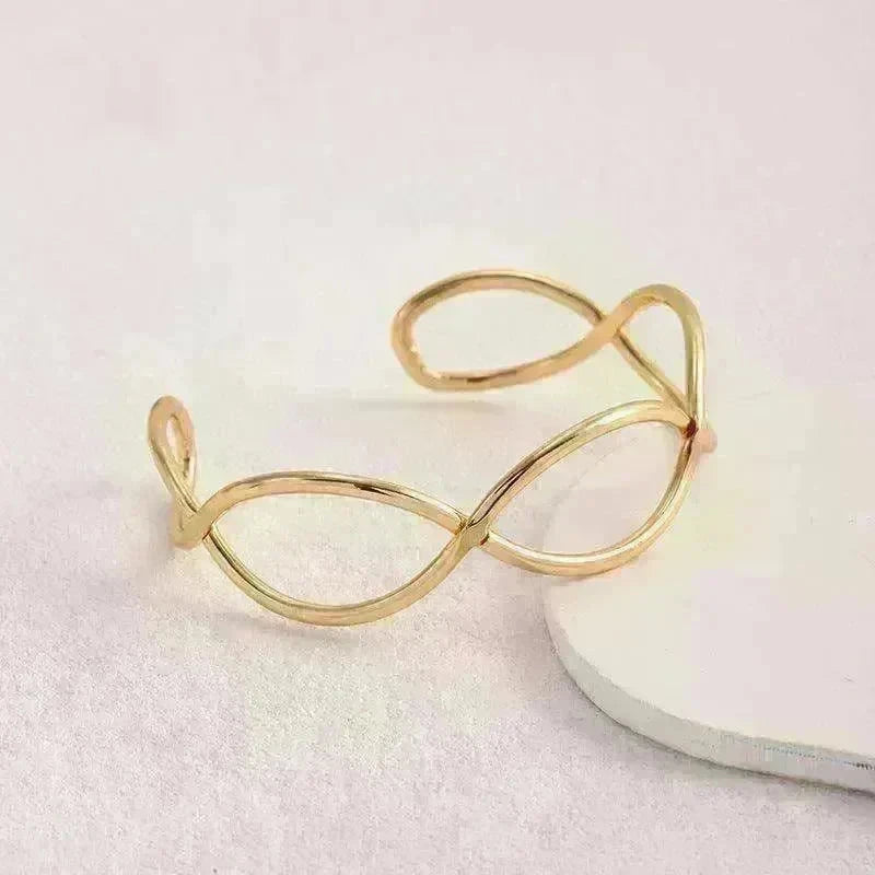 Irregular Gold Wave Bracelet Adjustable - EX-STOCK CANADA
