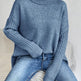 Irregular Turtleneck Sweater Winter Loose Long Sleeve Knitted Tops Leisure Warm Pullover Sweater Women's Clothing EX-STOCK Canada 
