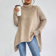 Irregular Turtleneck Sweater Winter Loose Long Sleeve Knitted Tops Leisure Warm Pullover Sweater Women's Clothing EX-STOCK Canada 