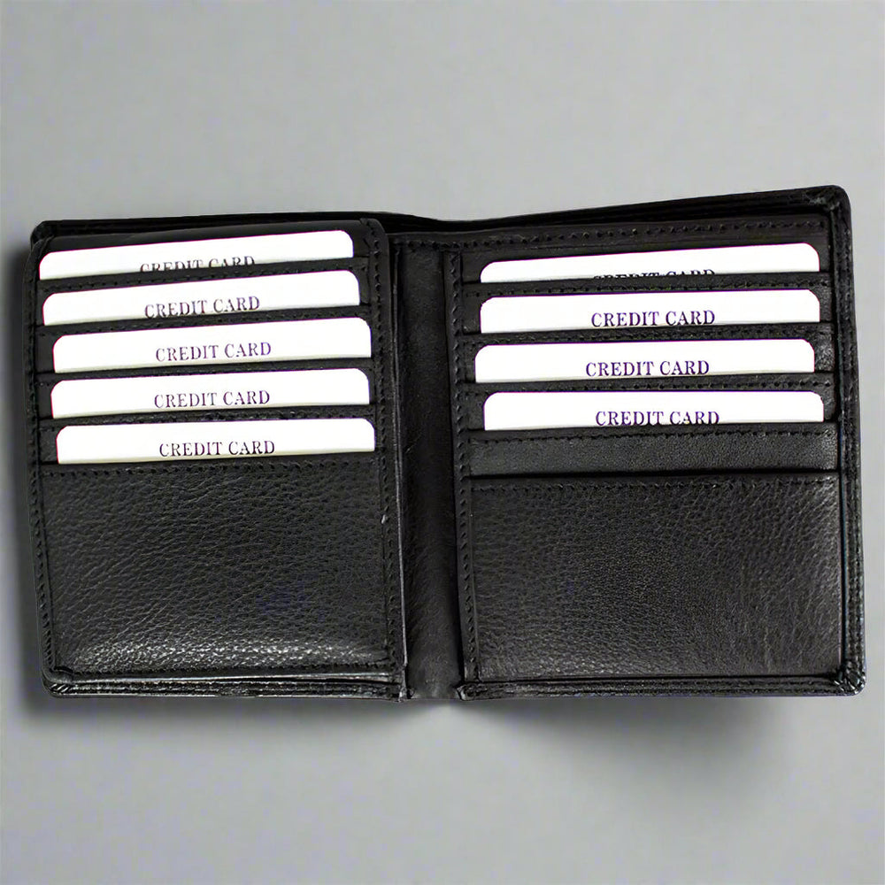 Cartera de cuero bifold para hombre con ala abatible de JBG InternationalEX-STOCK Canada 