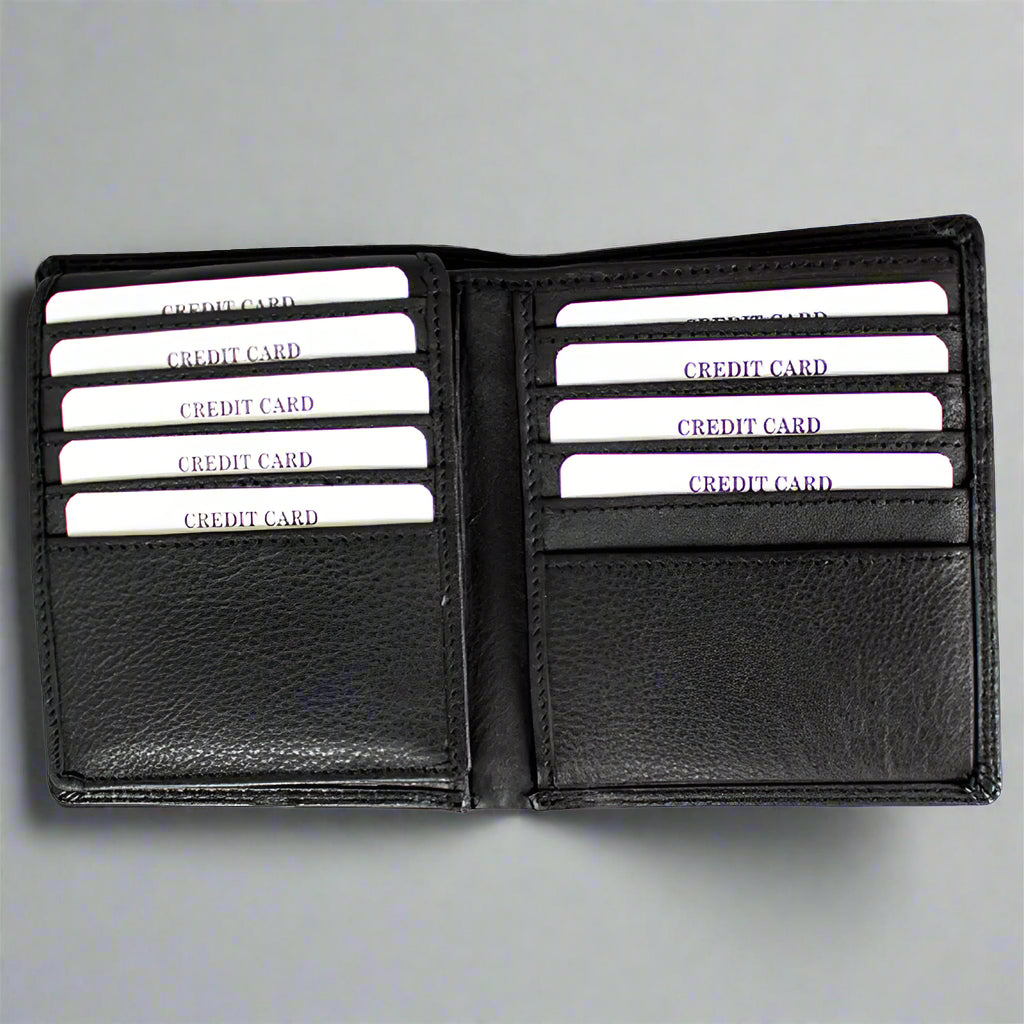 Cartera de cuero bifold para hombre con ala abatible de JBG InternationalEX-STOCK Canada 